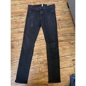 Rag  Bone Womens Denim Stretchable Skinny Jeans Black Size 27